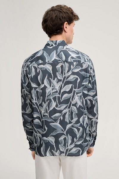 Hemd Matty in Navy gemustert