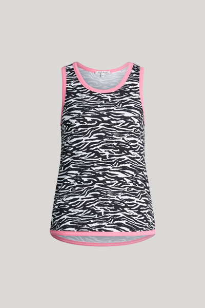 Black and white animal print racerback top