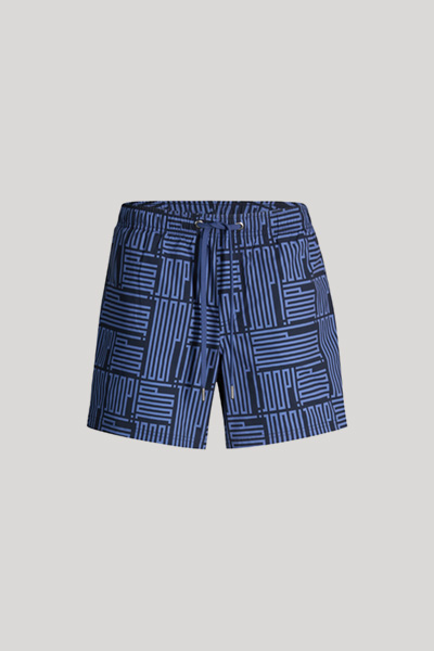 Dark blue patterned swim shorts