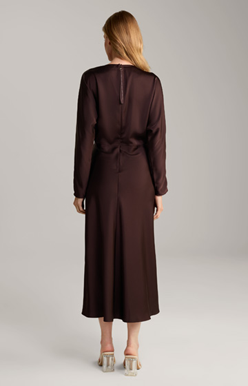 Satin Dress in Dark Brown