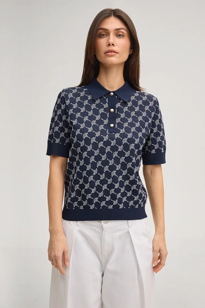 Führt zu Produktdetailseite „Cornflower Poloshirt Kella in Navy"
