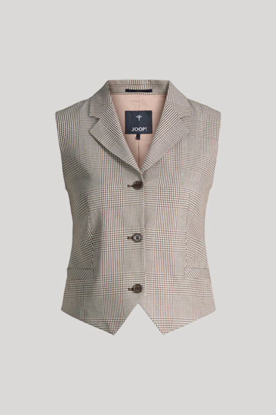 Weste Valentina in Creme/Braun kariert