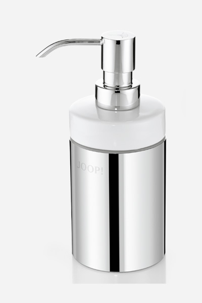 JOOP! CHROMELINE Soap Dispenser in Chrome/White Ceramic