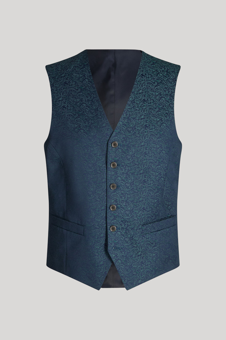 Weazer Suit Waistcoat in a Petrol Pattern