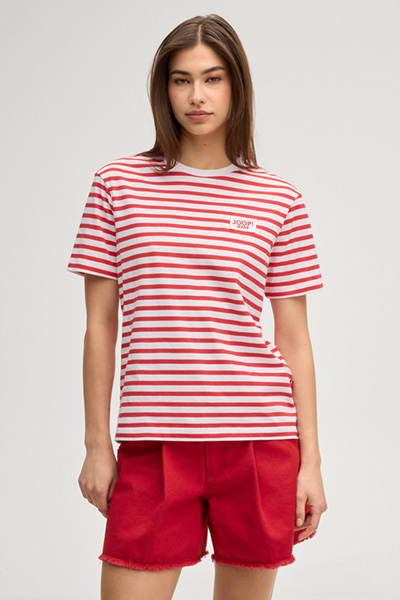 T-Shirt Teele in Rot/Weiß gestreift