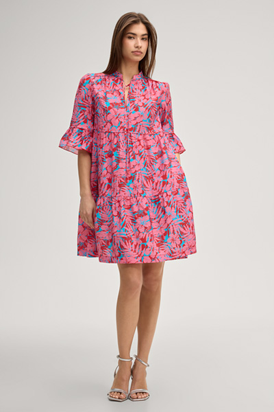 Devi dress in pink/blue patterned