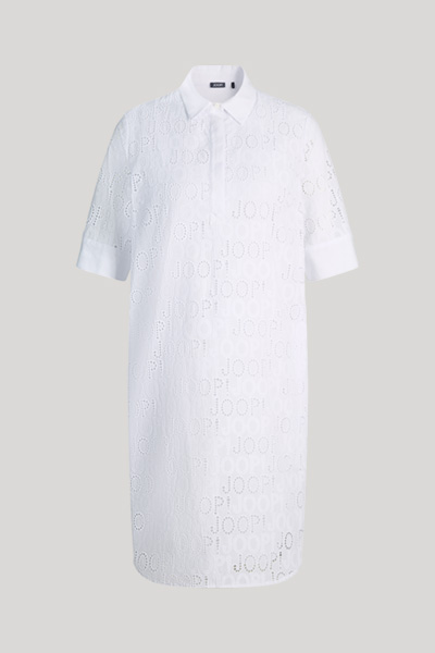 Hemdblusenkleid Deria in Weiß Logomuster