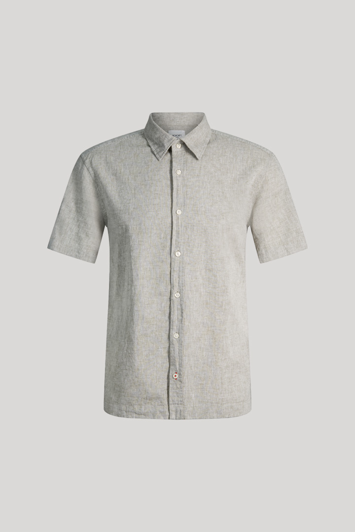 Führt zu Produktdetailseite „Kurzarm-Hemd Haris in Khaki meliert"