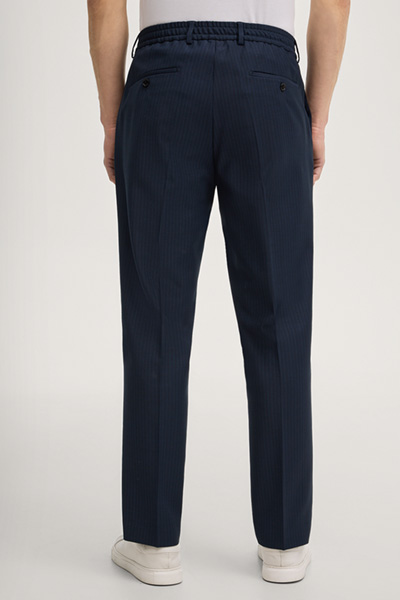 River Modular Suit Trousers in Dark Blue Stripes