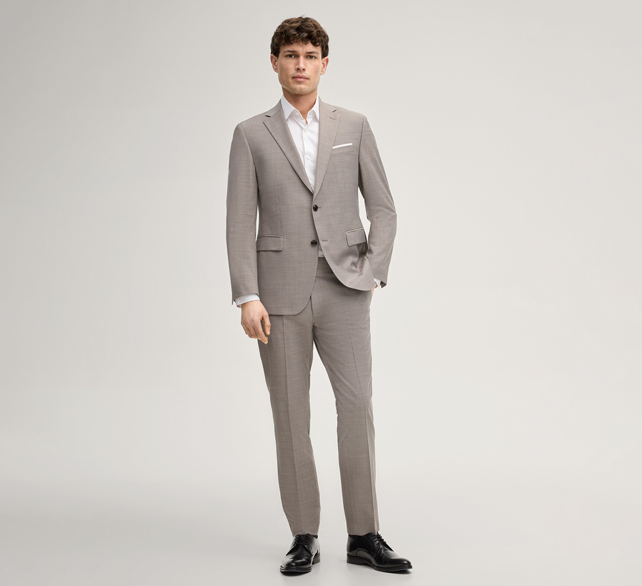 JOOP! präsentiert das Produkt Baukasten-Anzughose Brad in Braun meliert aus der Kategorie Hosen & Chinos