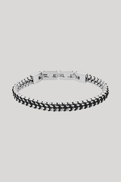 Leads to product detail page "Stainless steel bracelet with silver nylon"
