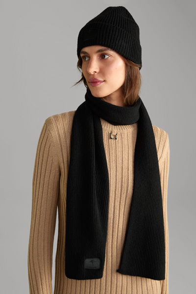 Strick-Mütze in Schwarz