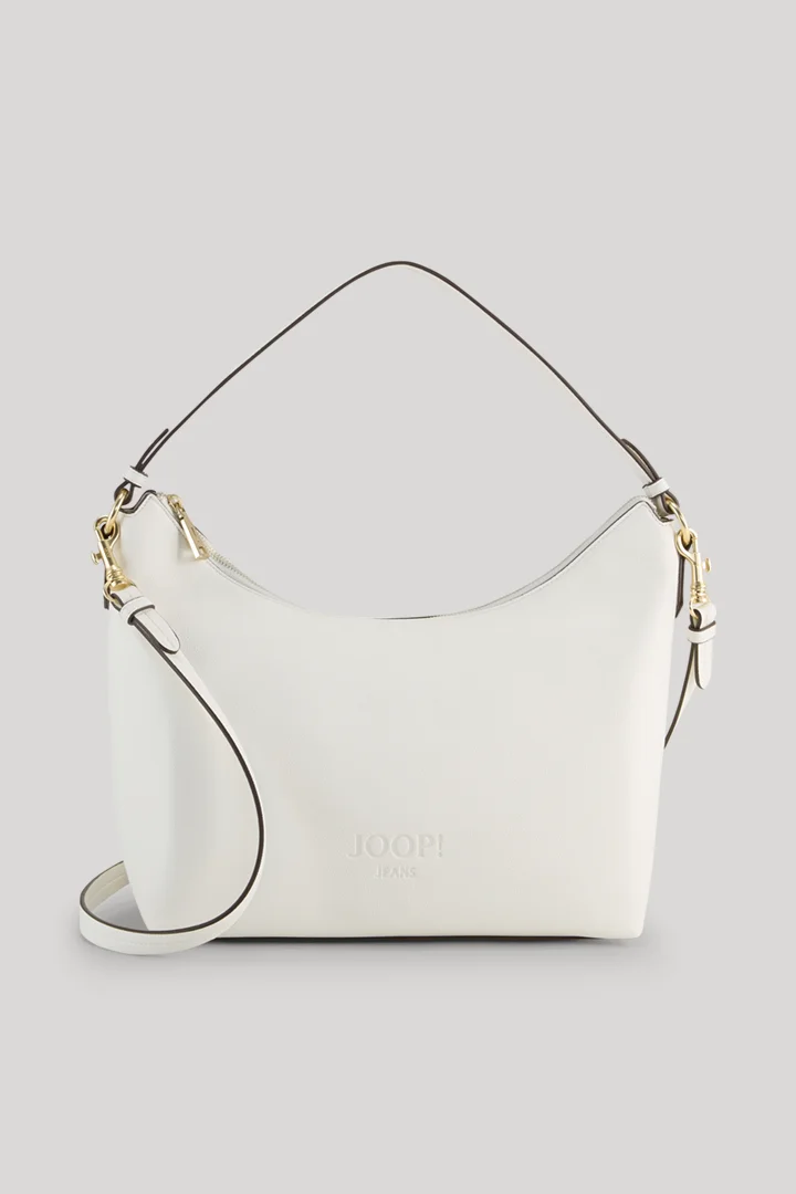 Leads to product detail page "Cuore lettera dalia hobo bag in white"