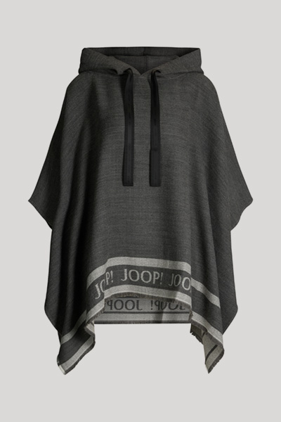 Poncho in Grau meliert