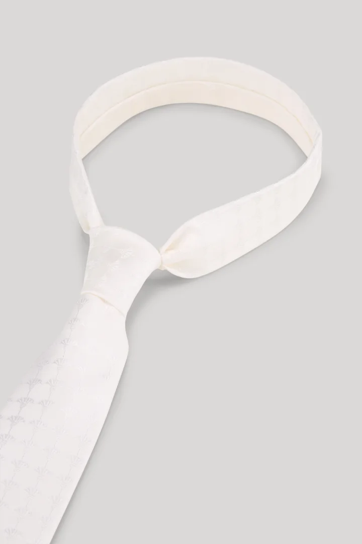 Cornflower-Seidenkrawatte in Creme