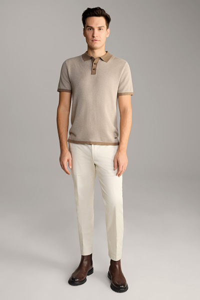 Knit Polo Trent in Light Brown