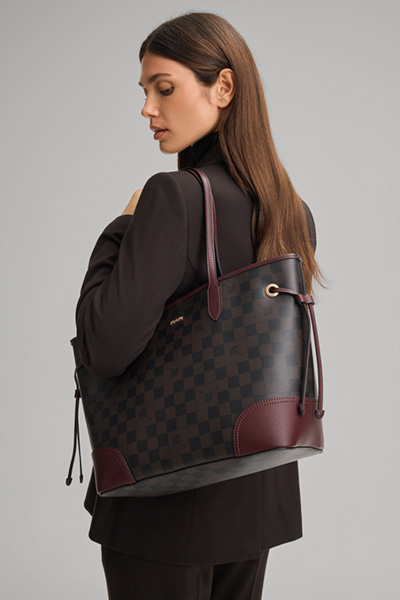 Piazza Edition Lara Shopper in Brown/Bordeaux