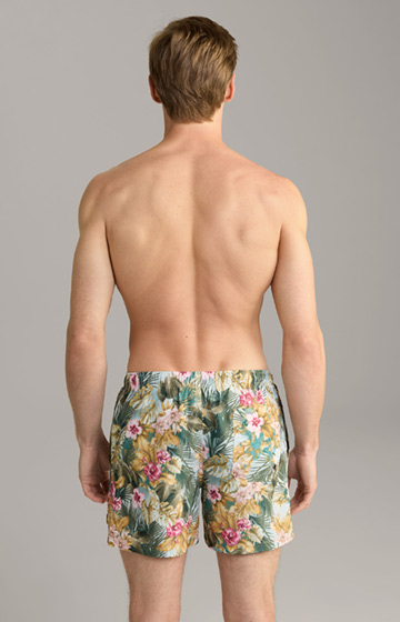 Isles Beach Swimming Shorts in a Green Pattern