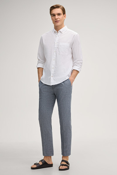 Pleated trousers Lead in navy marl