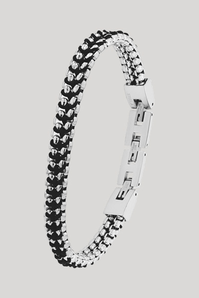 Leads to product detail page "Stainless steel bracelet with silver nylon"