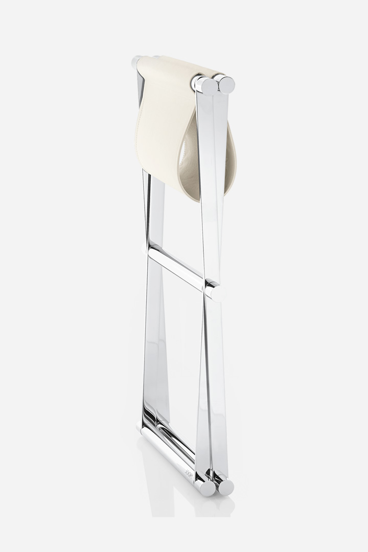 Leads to product detail page "JOOP! BATHLINE Leather-look Bath Stool in Chrome/White"