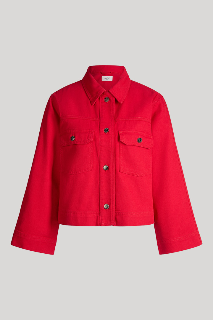Leads to product detail page "Inoa denim jacket in red"
