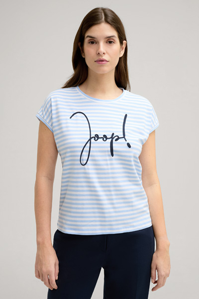 Teri T-shirt in Light Blue/White Stripes