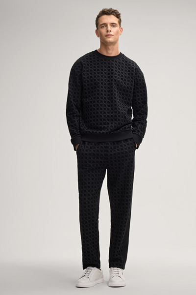 Tamas Cornflower Jogging Pants in Black