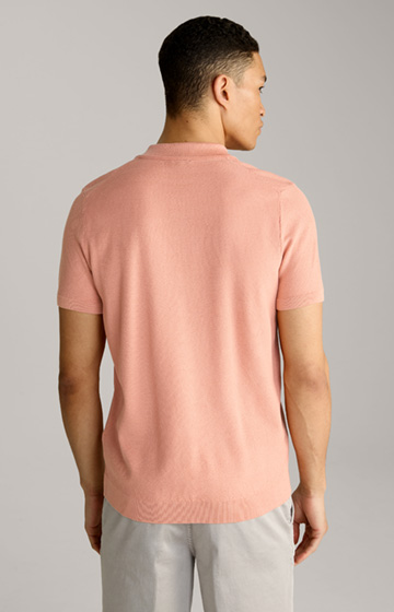 Bawełniana koszulka polo Vancro w kolorze brzoskwiniowym