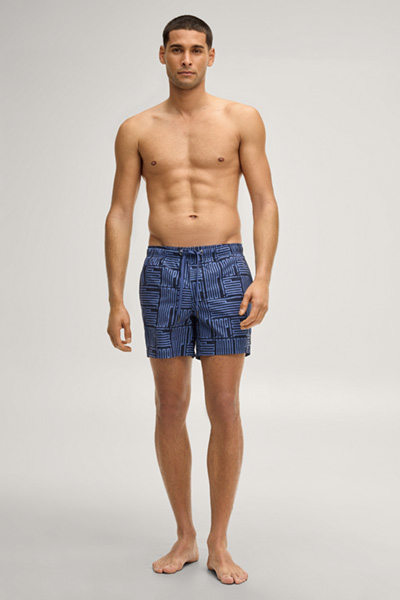 Dark blue patterned swim shorts