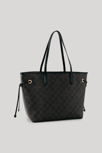 Cortina Piazza Lara Shopper in Dark Brown/Black
