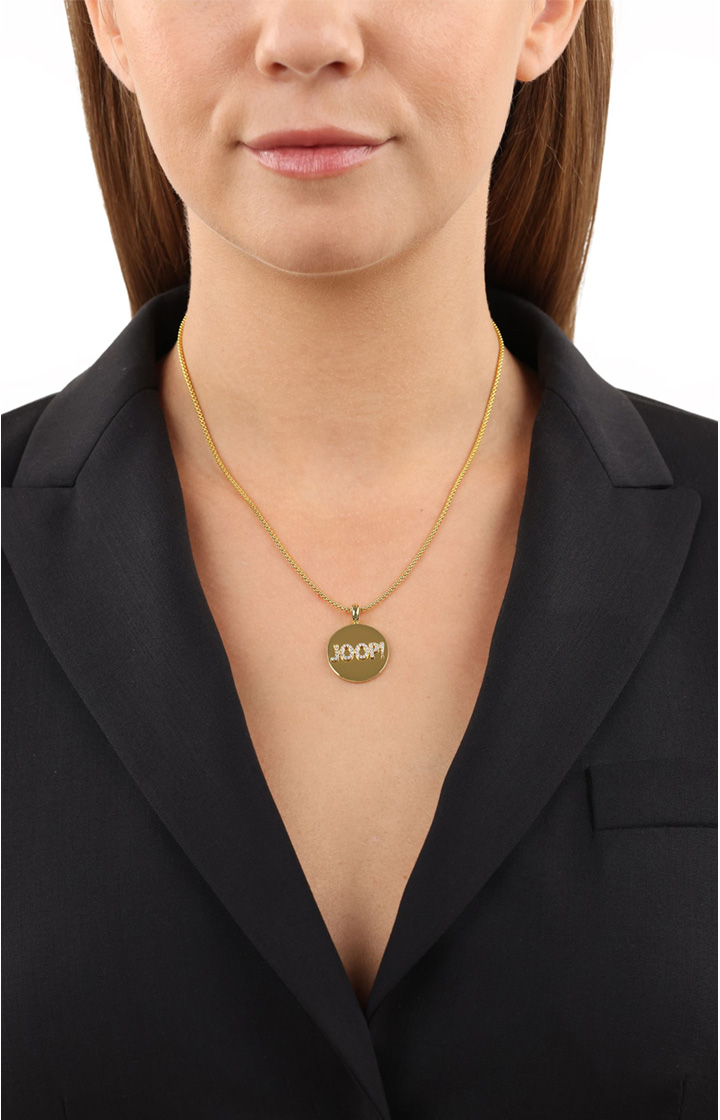 Halskette mit Logo-Anhänger in Gold