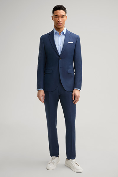 Damon-Gun Virgin Wool Suit in Dark Blue