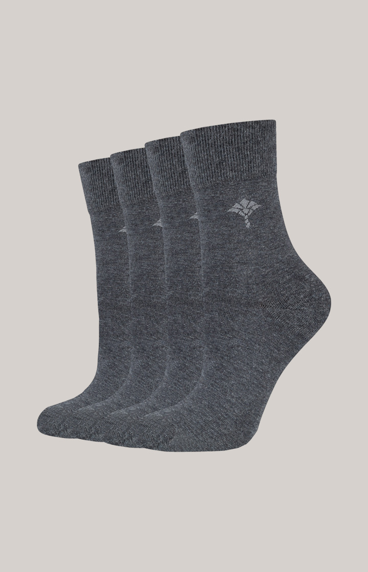 4er-Pack Socken in Anthrazit meliert