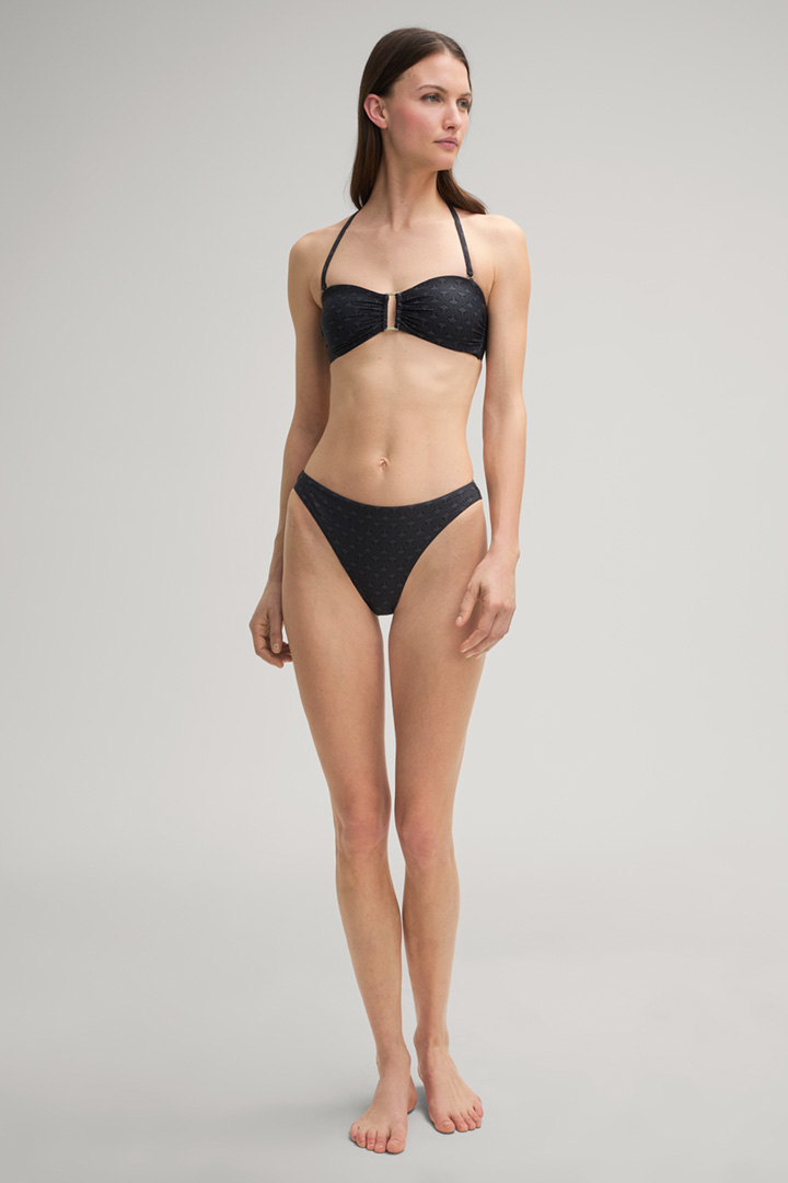 Cornflower Bikini Bandeau Top in Black