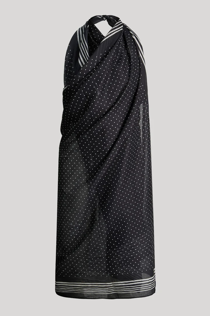 Leads to product detail page "Brismar beach patterned pareo in black"