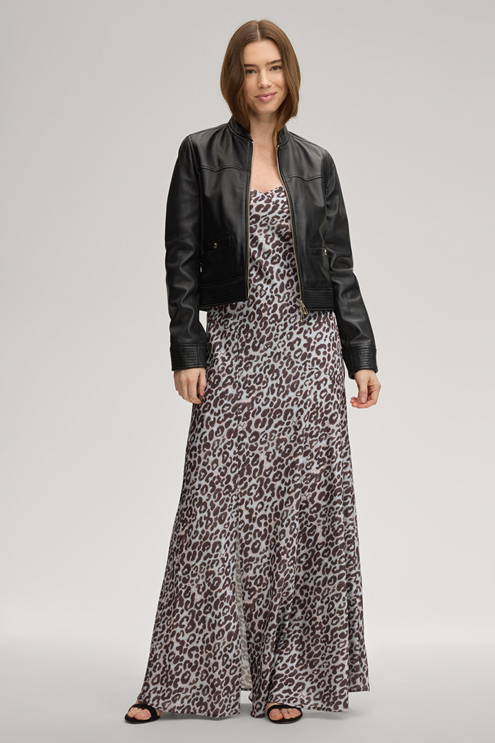 Führt zu Produktdetailseite „Satinkleid Delci in Hellblau/Braun"