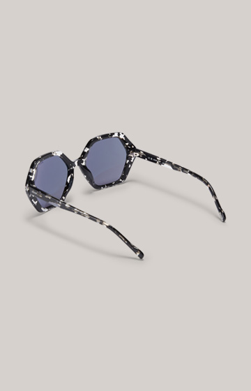 Sonnenbrille in Schwarz/Transparent/Grün