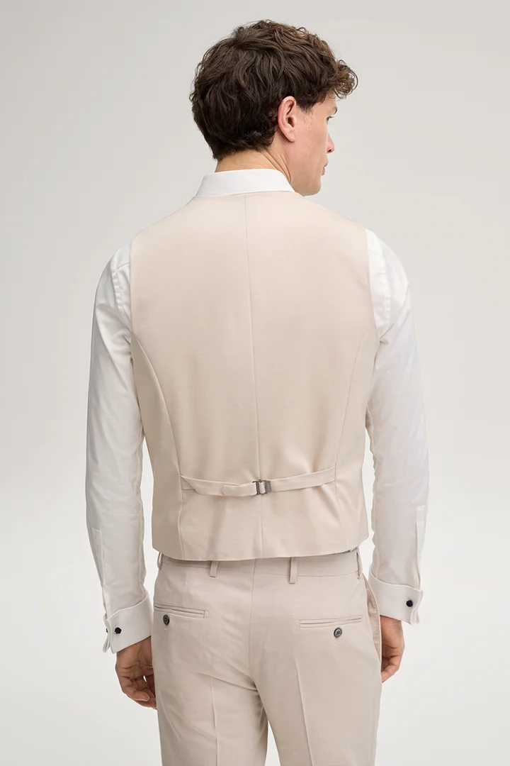 Leads to product detail page "Weazer Suit Waistcoat in Light Beige"