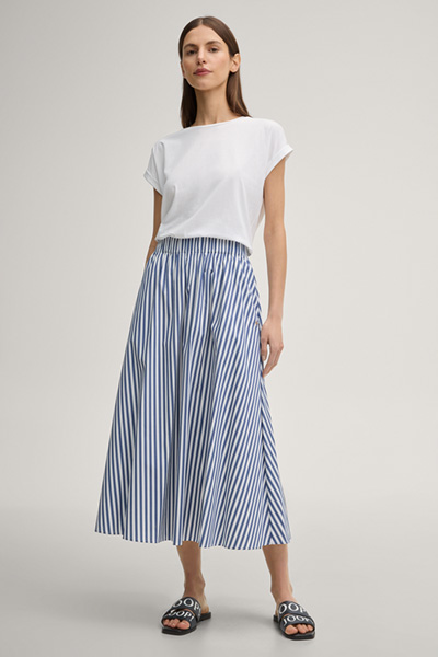 A-Linien-Rock Saskia in Blau/Weiß gestreift