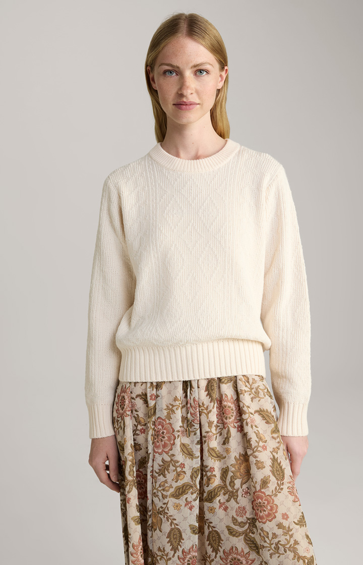 Strick-Pullover in Creme