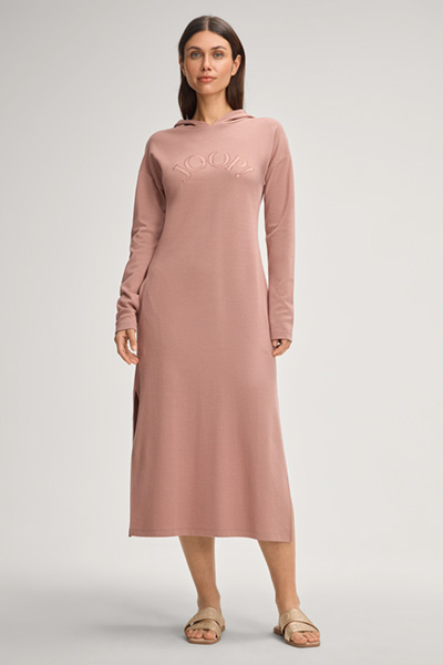 Hoodie-Sweatkleid in Rosé
