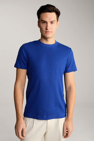 T-Shirt Brandon in Blau strukturiert