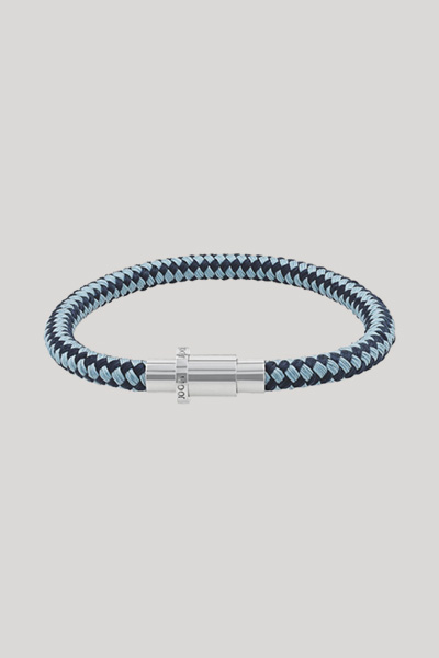 Leads to product detail page "Nylon bracelet with stainless steel in blue/silver"