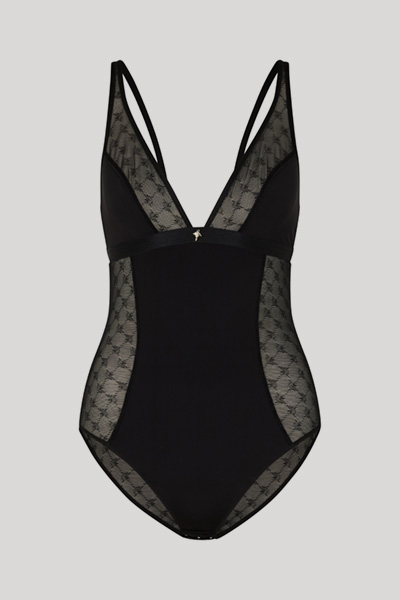 Spitzen-Body in Schwarz