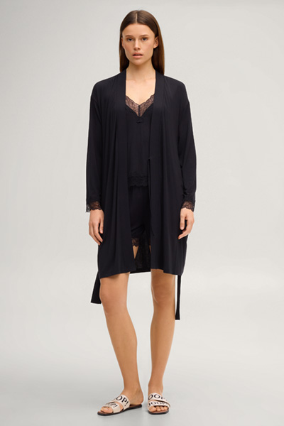 Loungewear Grace dressing gown in black