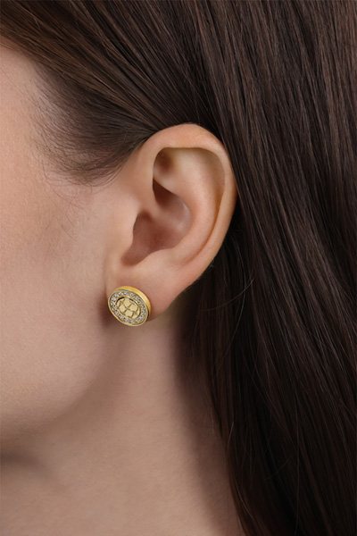 Führt zu Produktdetailseite „Ohrstecker mit Zirkonia in Gold"