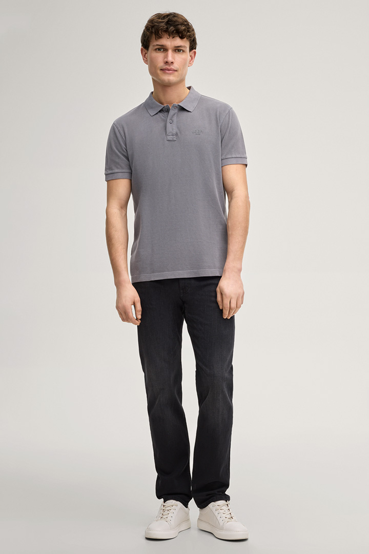 Leads to product detail page "Ambrosian Polo Shirt in Grey"