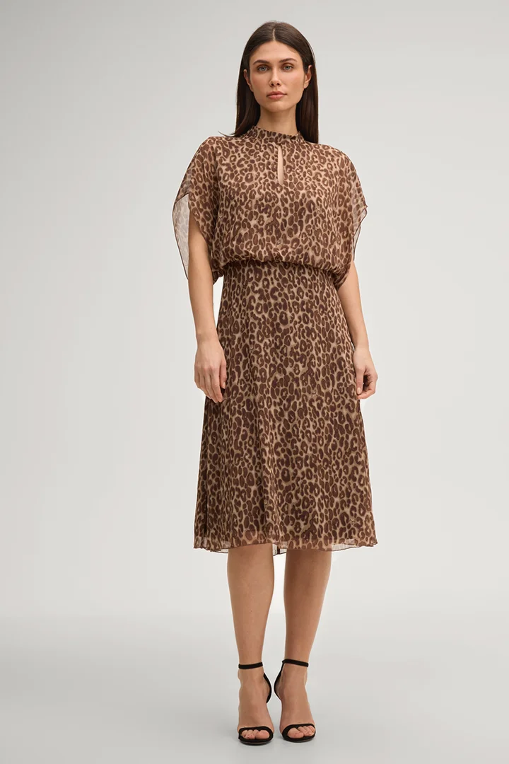 Leads to product detail page "Dalisha dress in beige/brown leopard print"
