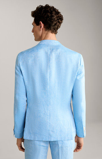 Hoverest Linen Jacket in Azure Blue Flecked